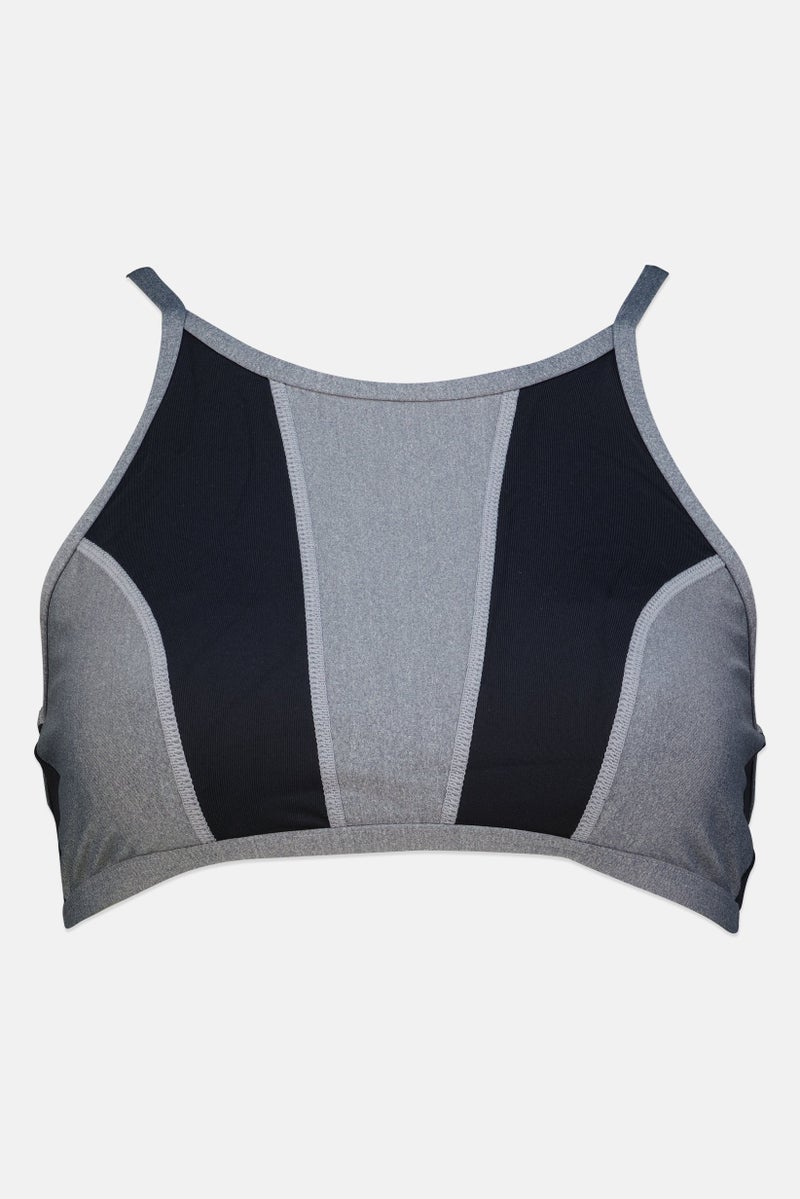 Billabong Women Ribbed Dunes Crop Bikini Top, Black - Image 2