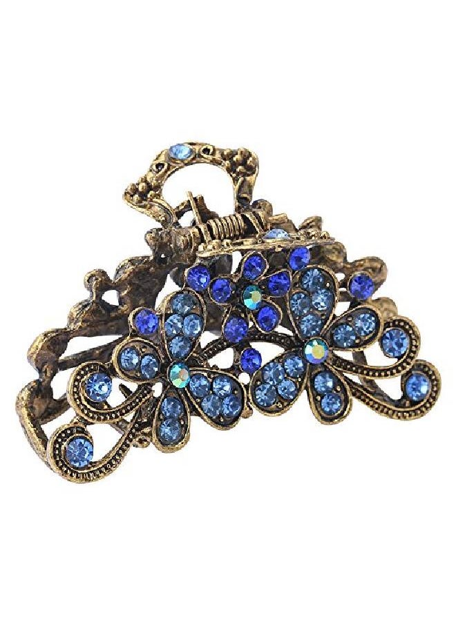 Suoirblss Women Retro Metal Hair Accessories Rhinestone Fancy Hair Claw Jaw Clips Pins Fashion Flowers Hair Catch Barrette (B)  - Image 1