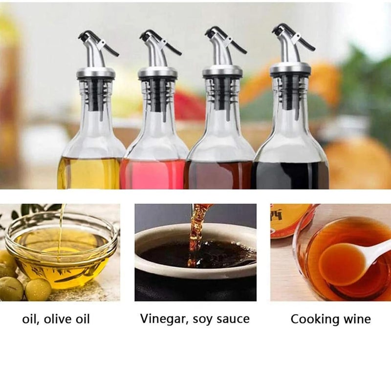 JIGSHTIAL Oil Pour Spouts Olive Oil Bottle Dispenser with Nozzle for Olive Oil Vinegar Wine Soy Sauce Kitchen Tools Speed Wine Bottle Pourer Olive Oil & Vinegar Tapered Stopper Spout (Pack 4) - Image 3