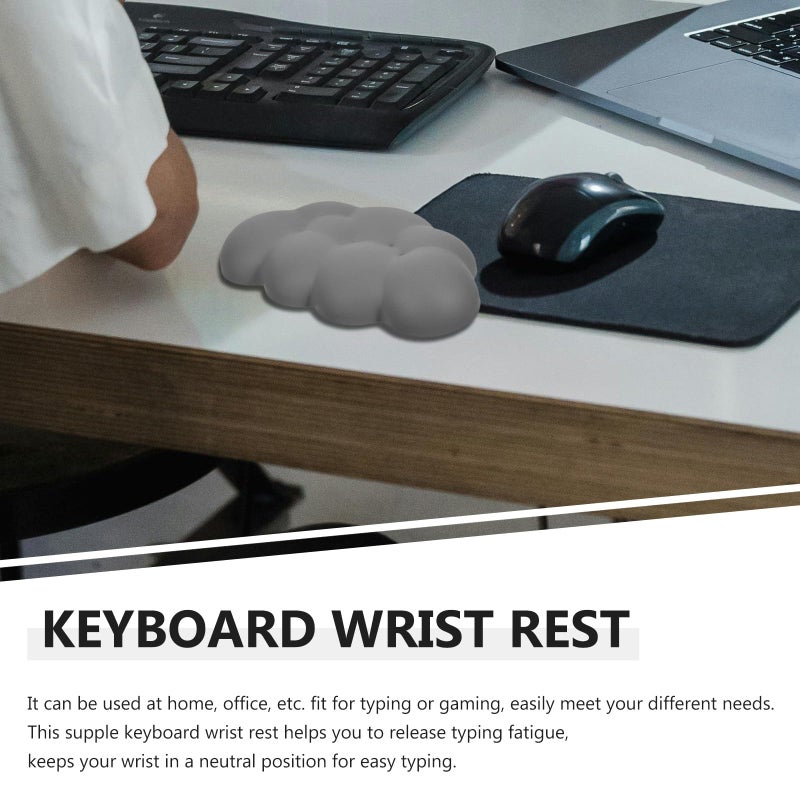 Small Gray Ergonomic Wrist Rest Pad for Keyboard Mouse Office Desk Typing - Image 4