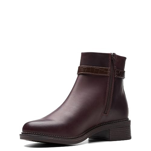 Clarks Women's Maye Grace Fashion Boot, Bordeaux Leather, 5 - Image 4