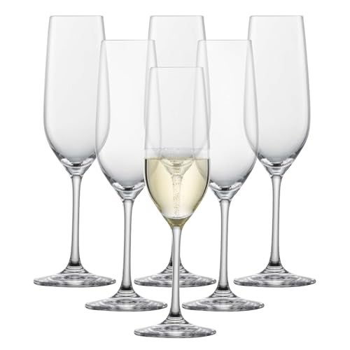 SCHOTT ZWIESEL Forté Champagne Flute (Set of 6), Champagne Glasses with Effervescence Point, Dishwasher-Safe Machine-Made Tritan Crystal Glasses, Made in Germany (8 Ounce) - Image 1