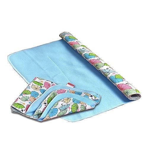 Vparents Diaper Changing Mat Sleeping mats Water Proof Bed Protector with one Side Fabric New Born Baby (65cm x 45 cm) (0-6 Months) - Image 1