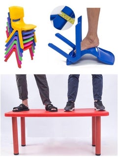 Rainbow Toys RBW TOYS Children's table Kids Rectangular Table & Chair Sets, Nursery Kindergarten Plastic Long Desk  - Image 5