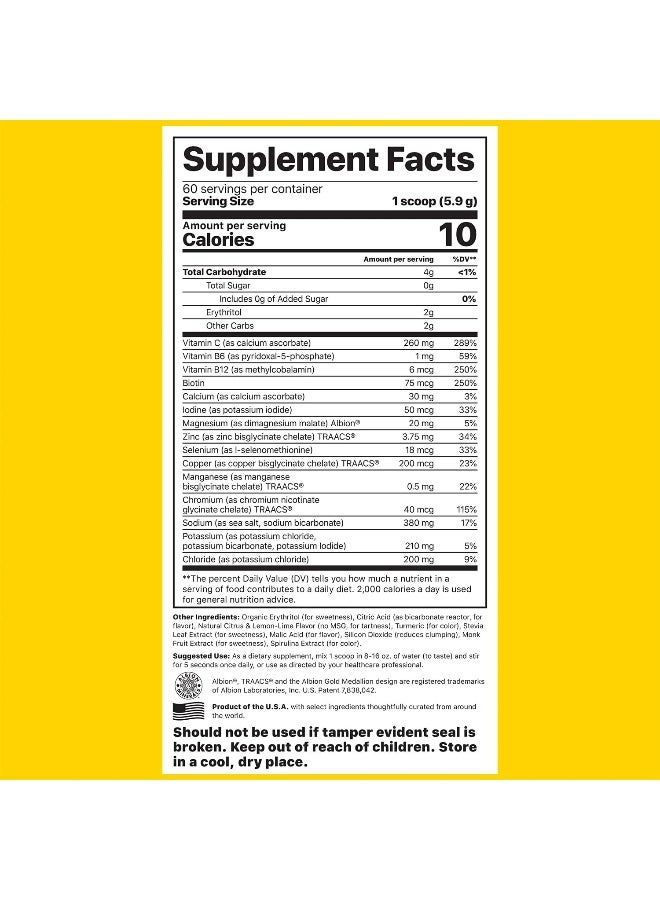 Jigsaw Health مسحوق مشروب إلكتروليت سوبريم - بنكهة الليمون واللايم اللذيذة - مجموعة واسعة من الإلكتروليتات + المعادن النادرة - 60 حصة (ليمون لايم، جرة) - Image 2