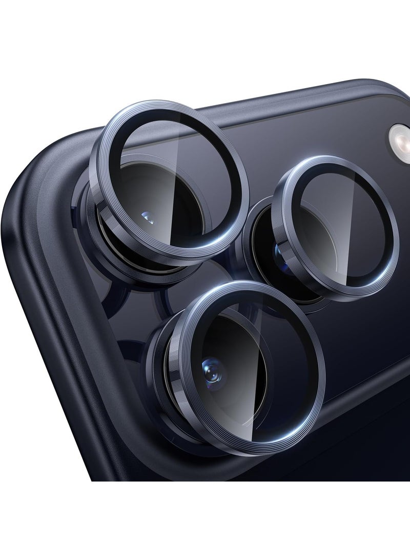 واقي عدسة الكاميرا لموبايل ايفون 17 برو / ايفون 17 برو ماكس، غطاء حماية للكاميرا من الزجاج المقوى بدرجة صلابة 9، حلقة معدنية فردية لموبايل ايفون 17 برو ماكس / ايفون 17 برو - Image 1