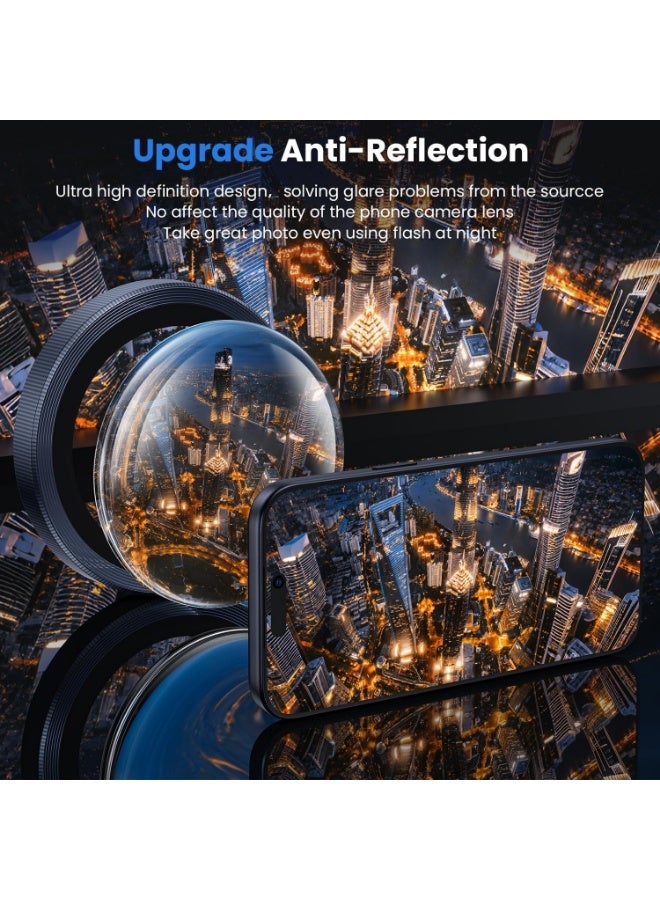 واقي عدسة الكاميرا لموبايل ايفون 17 برو / ايفون 17 برو ماكس، غطاء حماية للكاميرا من الزجاج المقوى بدرجة صلابة 9، حلقة معدنية فردية لموبايل ايفون 17 برو ماكس / ايفون 17 برو - Image 2