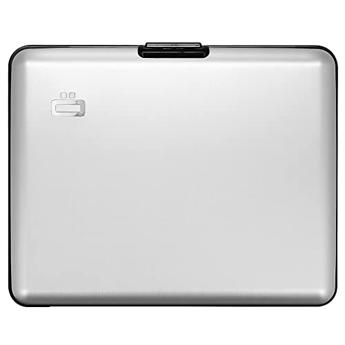 ÖGON -DESIGNS- Aluminum wallet, Large capacity, RFID Protection against fraud and demagnetization, Smart Case BIG STOCKHOLM model (Aluminum Silver) - Image 1
