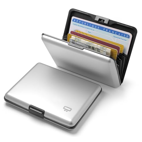 ÖGON -DESIGNS- Aluminum wallet, Large capacity, RFID Protection against fraud and demagnetization, Smart Case BIG STOCKHOLM model (Aluminum Silver) - Image 2