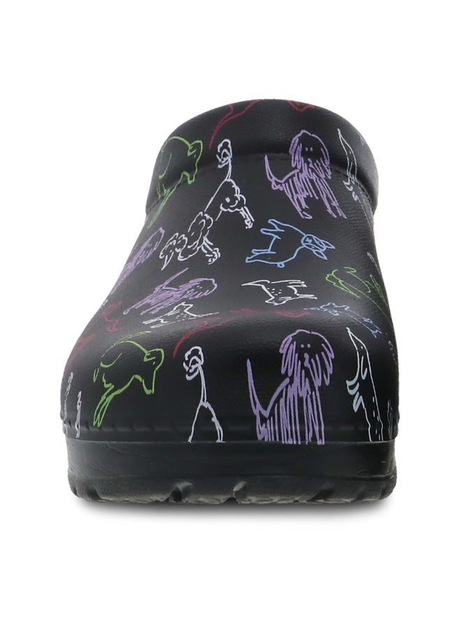 Dansko Kane Slip-On Mule Clog for Women - Lightweight Cushioned Comfort and Removable EVA Footbed with Arch Support - Easy Clean Uppers, Dogs Molded, 6.5-7 - Image 4