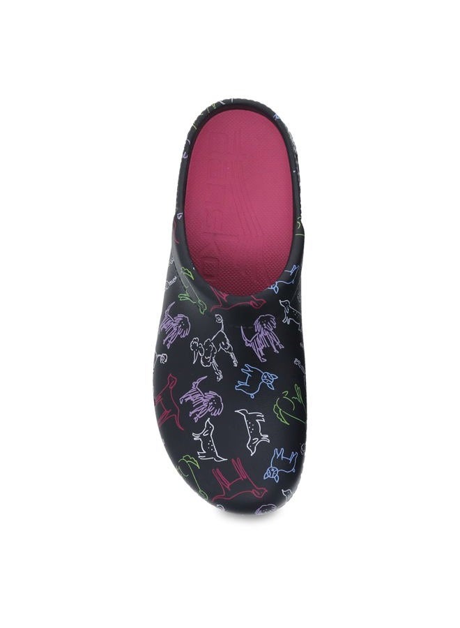 Dansko Kane Slip-On Mule Clog for Women - Lightweight Cushioned Comfort and Removable EVA Footbed with Arch Support - Easy Clean Uppers, Dogs Molded, 6.5-7 - Image 2