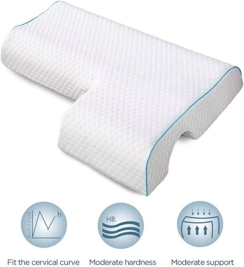 JACKGOLD Arched Cuddle PillowCouples Pillow with Slow Rebound and Breathable Memory FoamCouple Cuddle Sleep for Anti Pressure Hand Left - Image 3