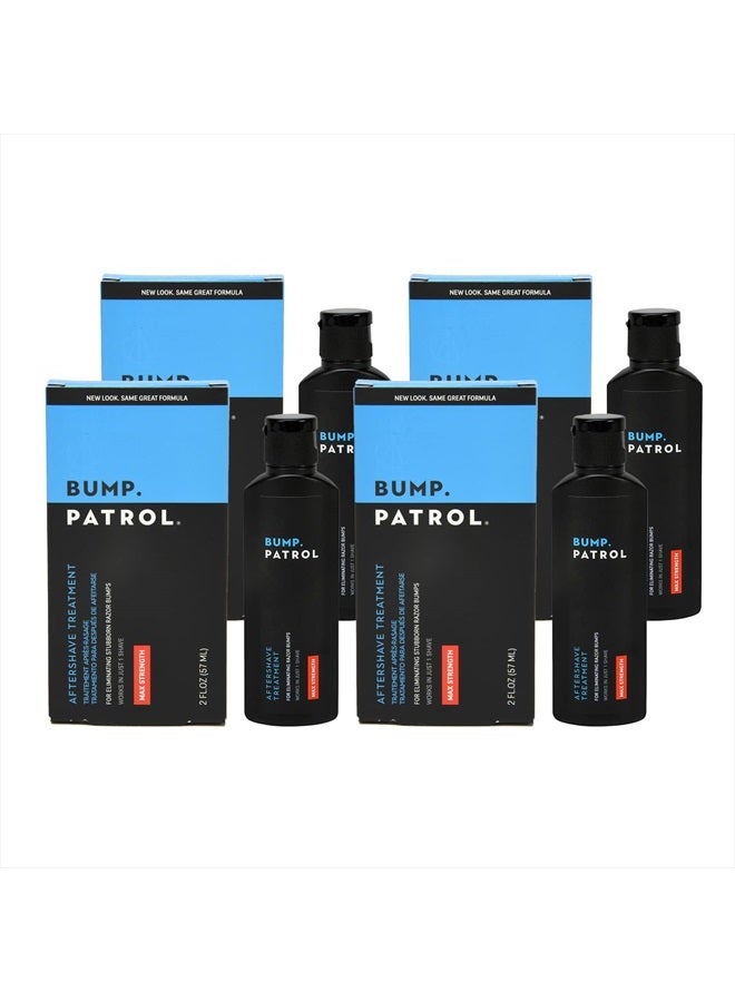 Bump Patrol Maximum Strength Aftershave Formula - After Shave Solution Eliminates Razor Bumps and Ingrown Hairs - 2 Ounces 4 Pack - Image 1
