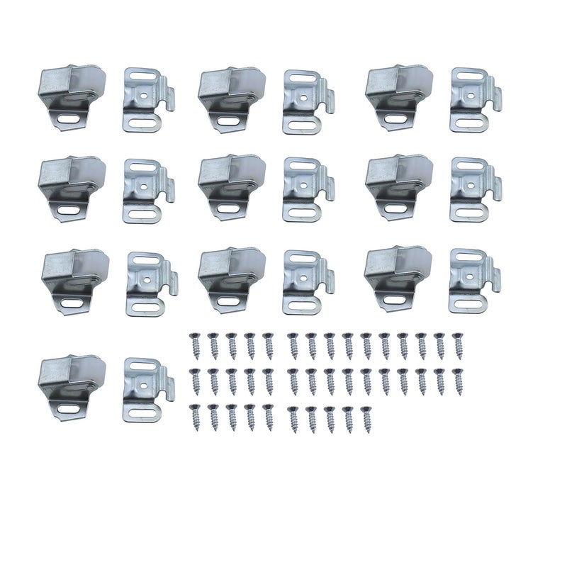 Cabinet Door Roller Catch RLECS 10Set 38mm149inch Length Cabinet Furniture Closet Door Catch Latch with Screws Silver