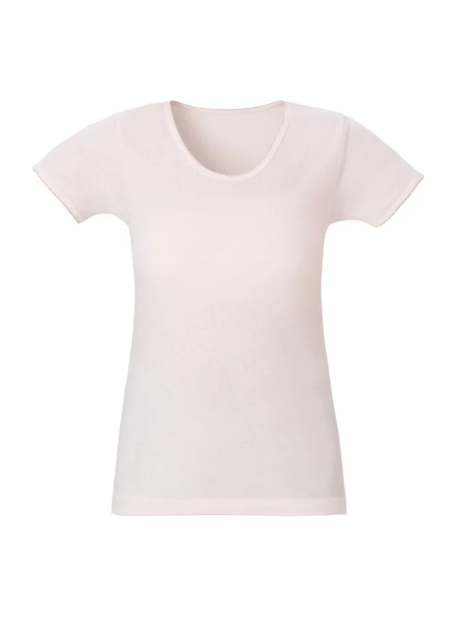 Byc PINK Girls 100% Combed Cotton Undershirt, Seamless No-Stitch Sides Soft Skin-Friendly Inner Tshirt (Pack of 3) - Pink for Women | Best Price UAE