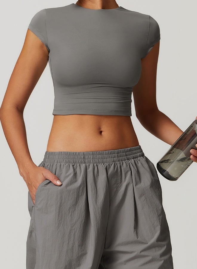 KAWN.YOGA Womens Crop Top Short Sleeves  - Image 5