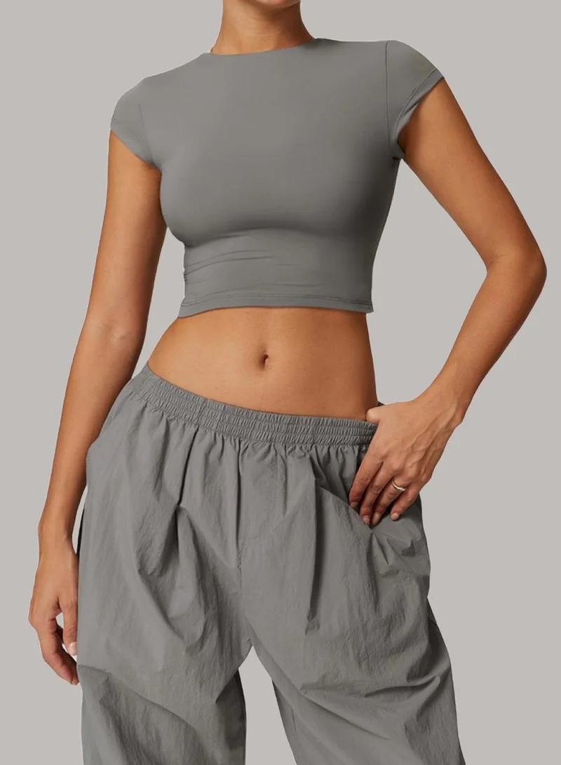 Womens Crop Top Short Sleeves