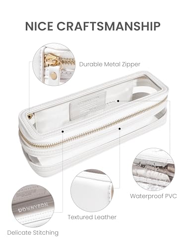 ROWNYEON Small Waterproof Toiletry Organizer Train Case, CLear Travel Makeup Bag for Women，Transparent Cosmetic Bag，Portable Makeup Case Organizer (White) - Image 4