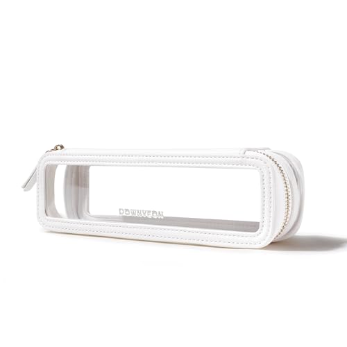 ROWNYEON Small Waterproof Toiletry Organizer Train Case, CLear Travel Makeup Bag for Women，Transparent Cosmetic Bag，Portable Makeup Case Organizer (White) - Image 2