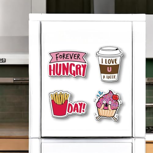 Yey Fridge Magnets Refrigerator Stylish Set Foodie Funny Design for Home, Kitchen and Office Decoration (Multicolour, 3x2 inches) Set of 4 Designs - Image 3