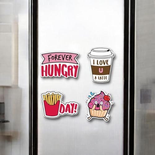 Yey Fridge Magnets Refrigerator Stylish Set Foodie Funny Design for Home, Kitchen and Office Decoration (Multicolour, 3x2 inches) Set of 4 Designs - Image 4