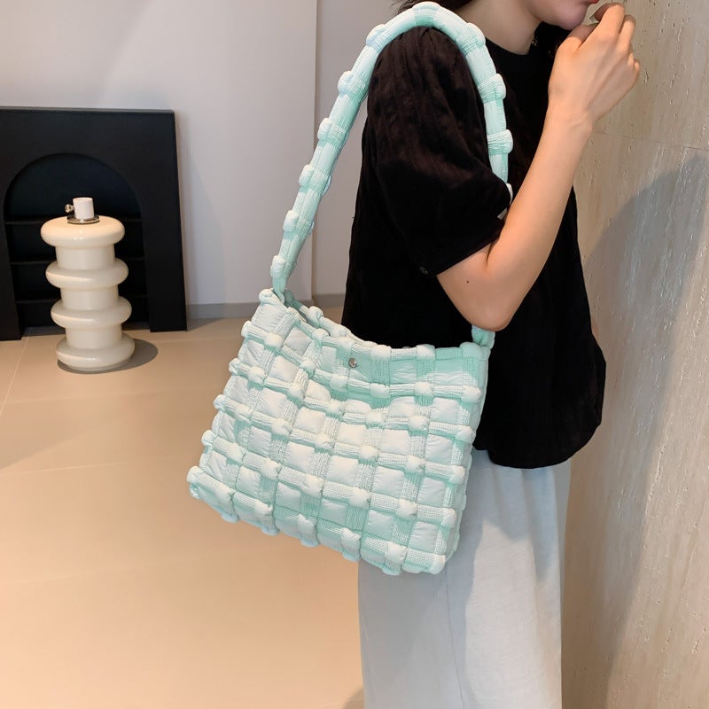 Cloud Bag Korean Niche Fashion Woven Bubble Three-Dimensional Quilted Women'S Bag Versatile Commuter Shoulder Bag - Image 3