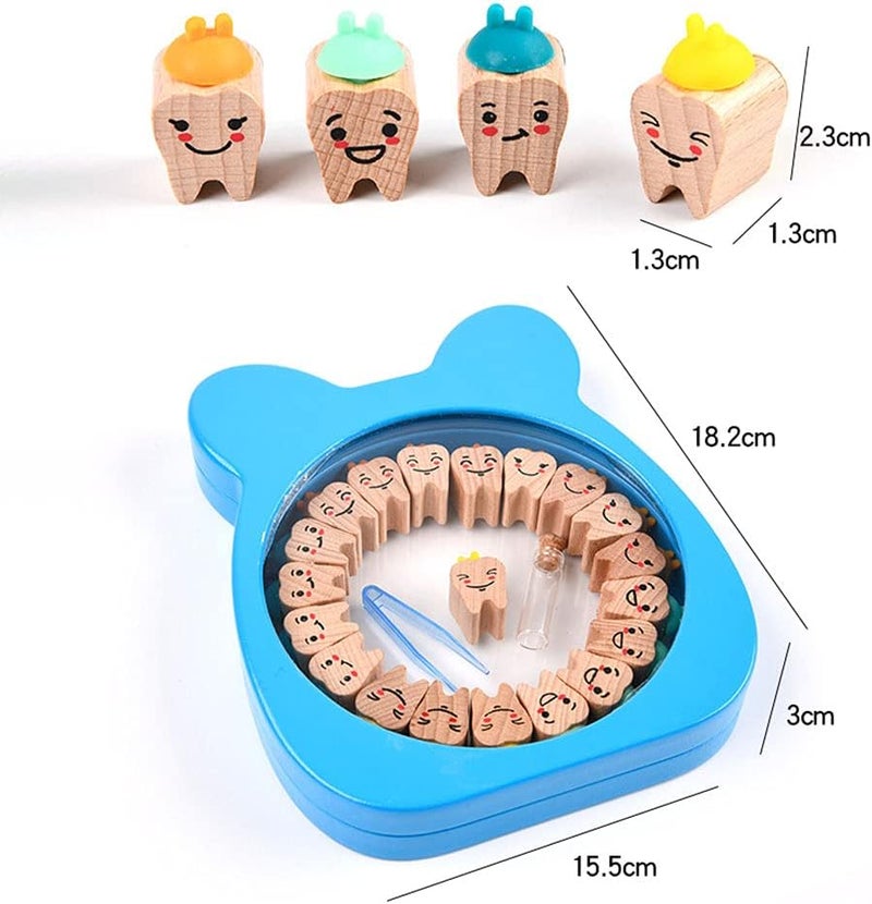 klarakoBaby Tooth Fairy Box, Contains Wooden Collection Collector. Children Milk Teeth Boxes Storage Holder Keepsake Box for Girls/Children/Baby/Kids, Boy klarakoBlue - Image 5