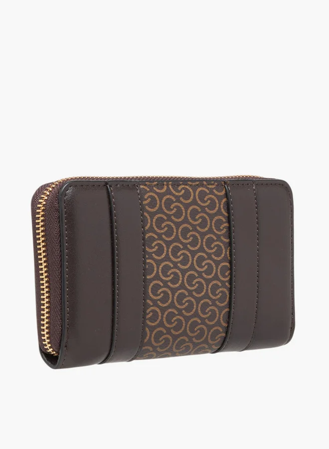 سيليست Monogram Print Zip Around Wallet