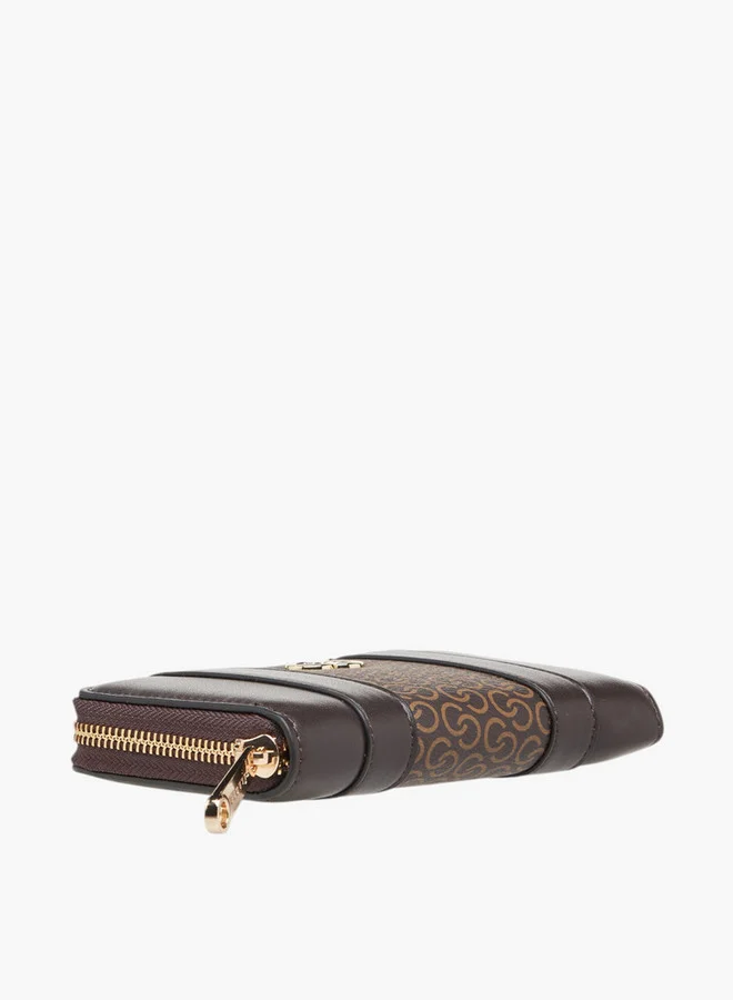 Celeste Monogram Print Zip Around Wallet