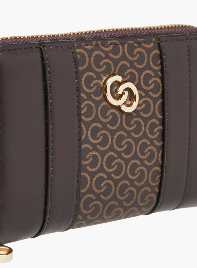 Celeste Monogram Print Zip Around Wallet