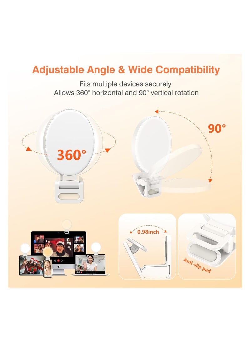 SYOSI - Selfie Light, Video Conference Lighting Kit, Full-Screen Rechargeable Clip on Ring Light with 3 Modes for Phone, Laptop, 10X Brighter Soft Phone Light for Selfies, Live Streaming, Webcam Lighting - Image 1