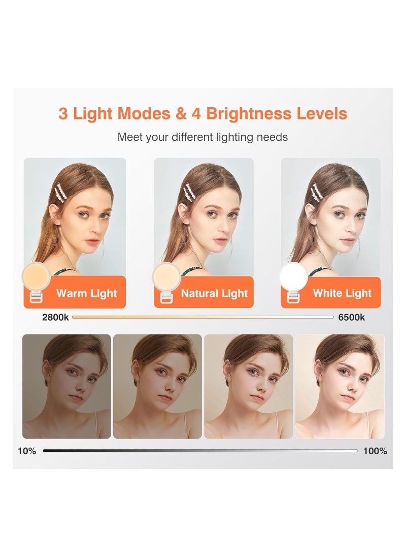 SYOSI - Selfie Light, Video Conference Lighting Kit, Full-Screen Rechargeable Clip on Ring Light with 3 Modes for Phone, Laptop, 10X Brighter Soft Phone Light for Selfies, Live Streaming, Webcam Lighting - Image 1