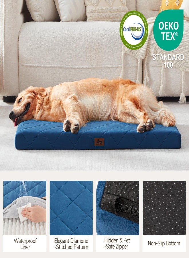 Warmrest Orthopedic Dog Bed Mat Large Medium Sized Dogs, Waterproof Dog Crate Bed with Removable Cover, Washable Pet Bed with Egg Crate Foam, 35"x22" - Image 3