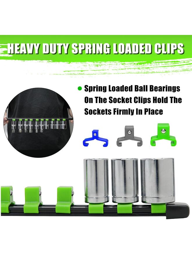 9-Piece Socket Organizer, Socket Holders Organizers 1/4 Inch, 3/8 Inch and 1/2 Inch Drive, Heavy Duty Socket Racks - Image 3