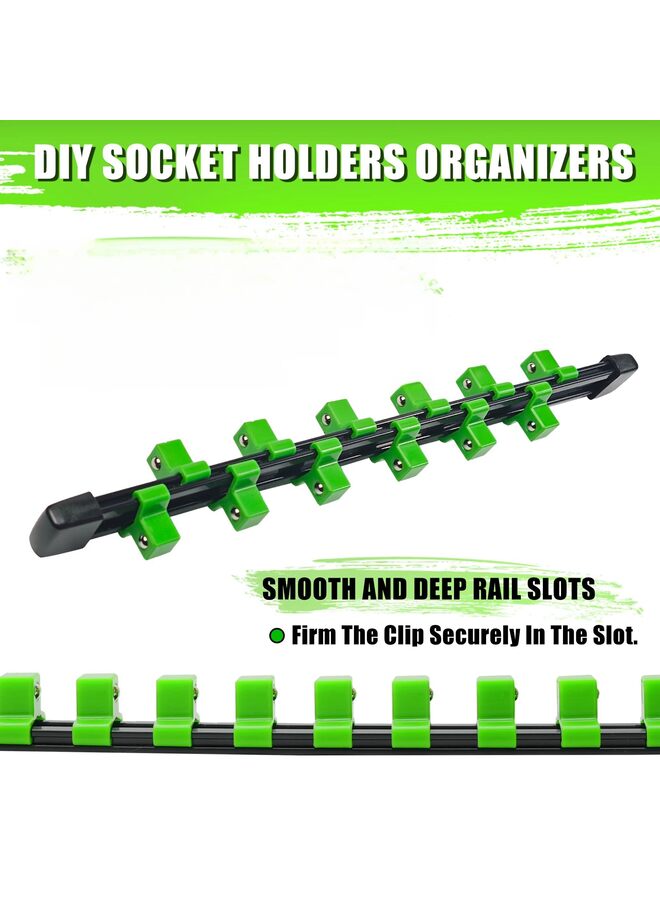 9-Piece Socket Organizer, Socket Holders Organizers 1/4 Inch, 3/8 Inch and 1/2 Inch Drive, Heavy Duty Socket Racks - Image 4