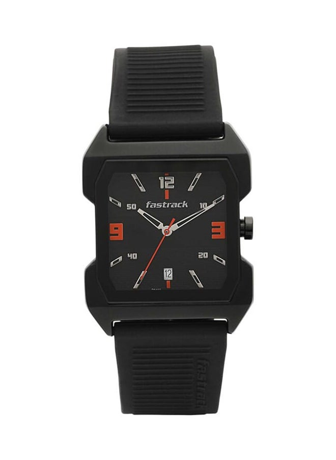 fastrack - Hitlist Quartz Analog With Date Black Dial Pu Strap Watch For 1474Np01 - Image 1