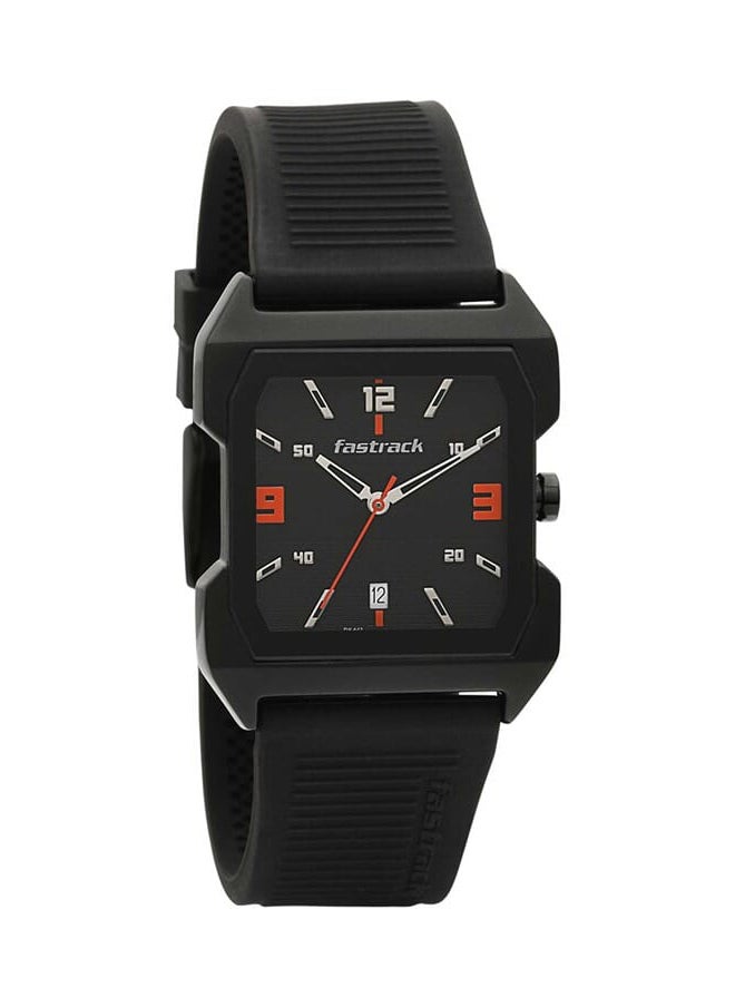 fastrack - Hitlist Quartz Analog With Date Black Dial Pu Strap Watch For 1474Np01 - Image 1