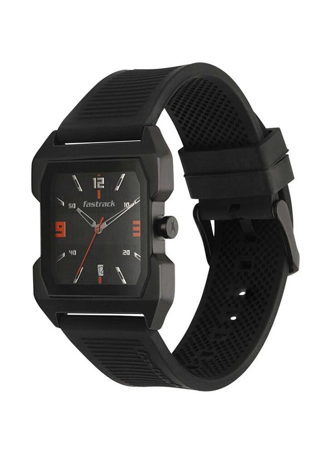 fastrack - Hitlist Quartz Analog With Date Black Dial Pu Strap Watch For 1474Np01 - Image 1