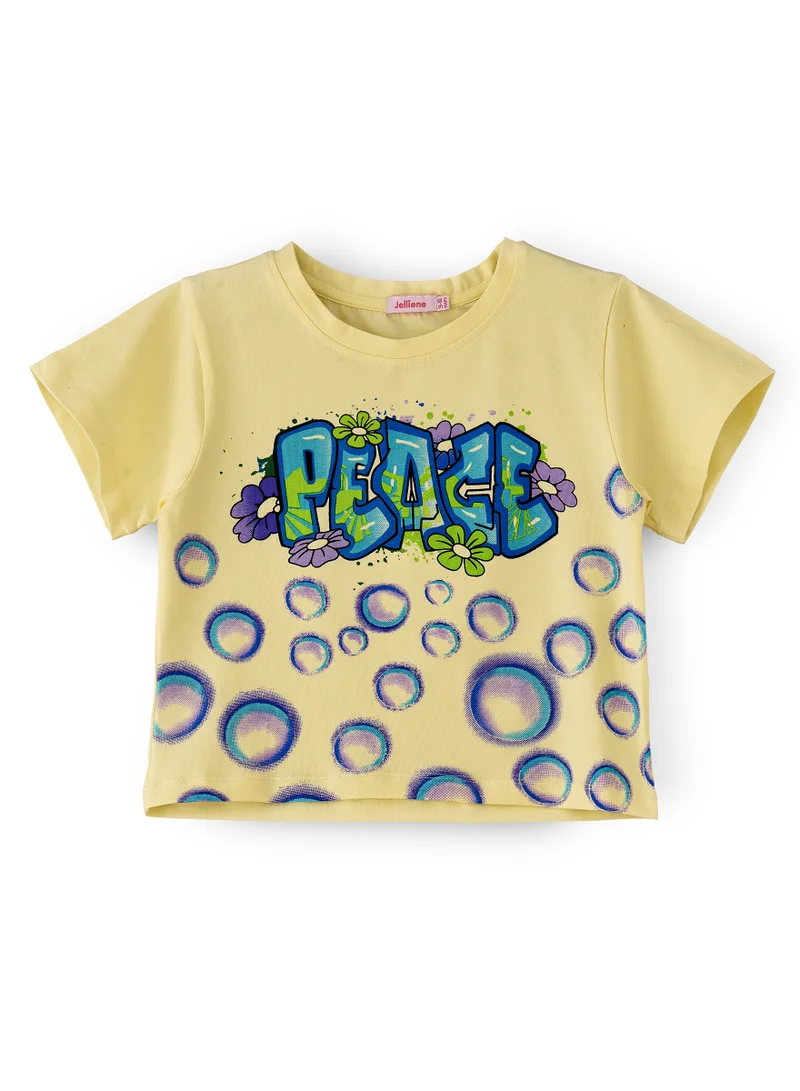 Jelliene Sunshine Squad: Girls' Comfy Cotton Tees Playful Prints & Summer Fun