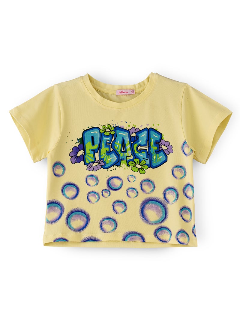 Jelliene Sunshine Squad: Girls' Comfy Cotton Tees Playful Prints & Summer Fun  - Image 1