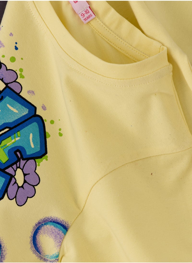 Jelliene Sunshine Squad: Girls' Comfy Cotton Tees Playful Prints & Summer Fun  - Image 4