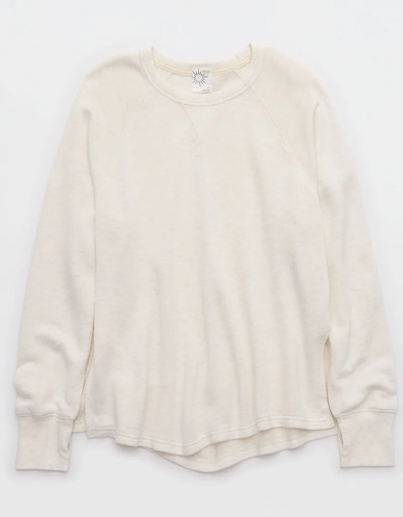 Aerie  OFFLINE By Aerie Keep It 100 Terry Long Sleeve T-Shirt for Women | Best Price UAE