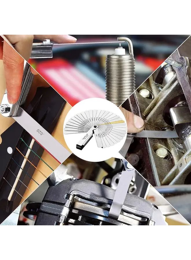 Silvery Stainless Steel Feeler Gauge Set 32 Blades 0 0015 to 0 035 Inch - Image 2