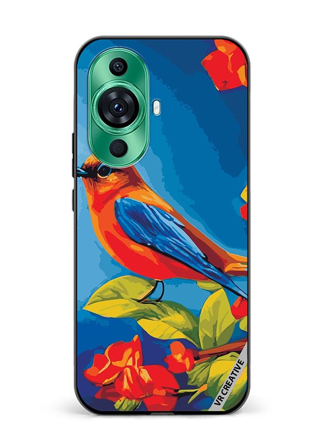 VR CREATIVE Protective Case Cover For Huawei nova 11 Bird Sits Branch Cherry Blossoms Design Multicolour - Image 1