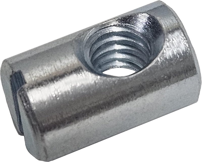 SuperDealStuff (12) Cross Dowels/Barrel Nuts - 1/4-20 16mm X 10mm Zinc-Plated Off-Centered CNC - Image 1