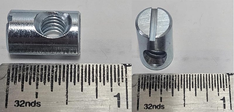 SuperDealStuff (12) Cross Dowels/Barrel Nuts - 1/4-20 16mm X 10mm Zinc-Plated Off-Centered CNC - Image 5