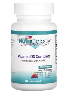 Nutricology Vitamin D3 Complete  120 Veggie Softgels 