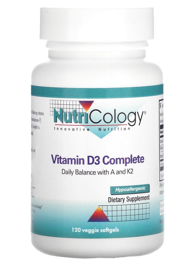Nutricology Vitamin D3 Complete  120 Veggie Softgels 