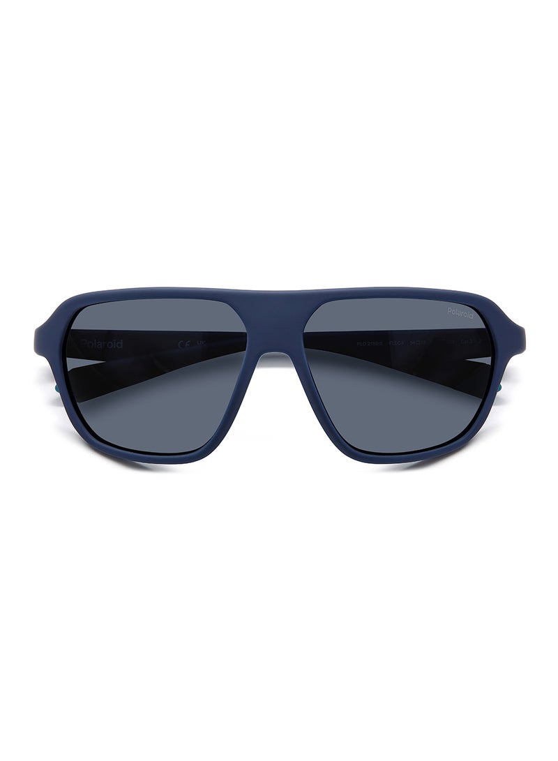 Polaroid Unisex Polarized Rectangular Sunglasses - Pld 2152/S Blue Millimeter - Lens Size: 59 Mm - Image 4