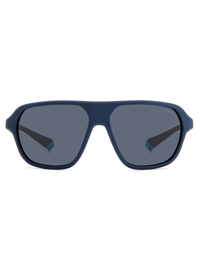 Polaroid Unisex Polarized Rectangular Sunglasses - Pld 2152/S Blue Millimeter - Lens Size: 59 Mm - Image 3